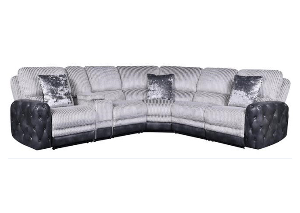 Gene Grey Power Touch 6-Piece Reclining Sectional,Atlantic Bedding & Furniture