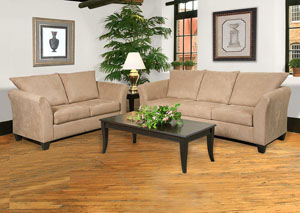 Image for Sienna Mocha Stationary Sofa and Loveseat