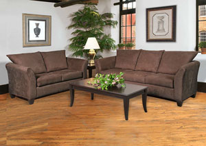 Image for Sienna Chocolate Stationary Sofa and Loveseat
