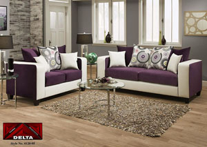 Image for Implosion Purple/Demsey White Loveseat