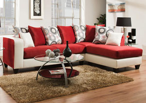 Image for 4124 Dempsey White/Implosion Cardinal Right Facing Chaise Sectional