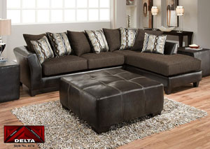 Image for Jefferson Chocolate/Rip Sable Sectional w/ Right Facing Chaise 