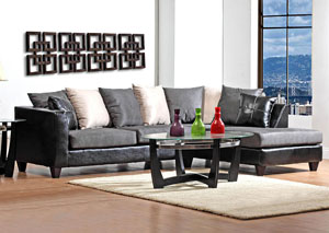 Image for Jefferson Black/Sierra Graphite Sectional w/ Right Facing Chaise 