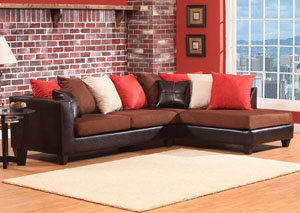 Image for Jefferson Chocolate/Sierra Chocolate Sectional w/ Right Facing Chaise 