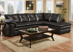 Image for Cowboy Black Sectional w/ Right Facing Chaise 