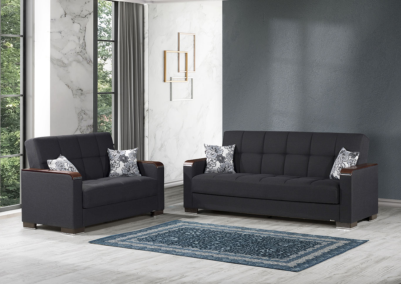 Armada X Denim Set of Sofabed & Loveseat,Ottomanson (Previously Casamode)