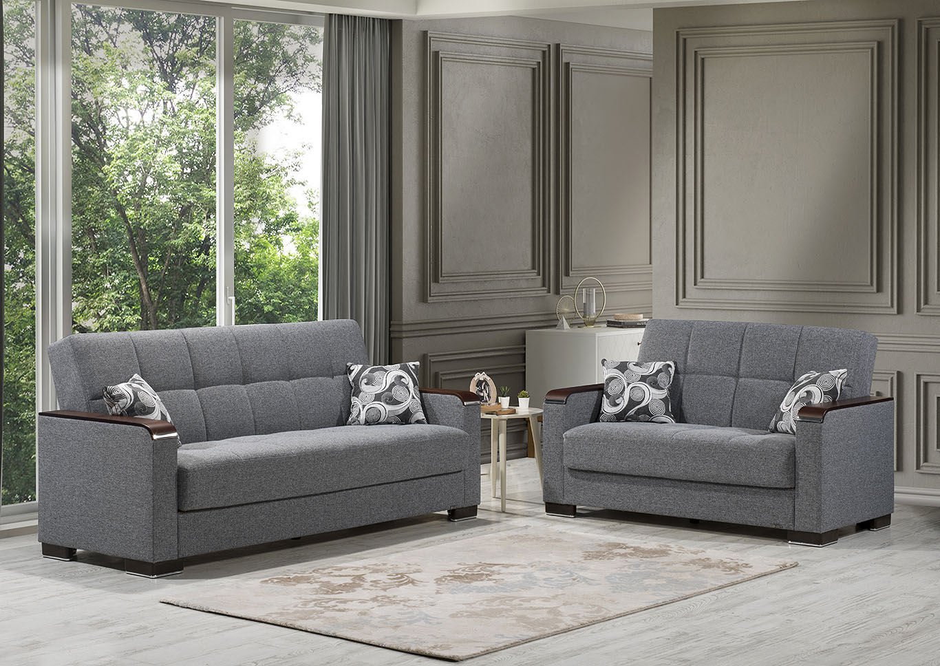 Armada X Grey Set of Sofabed & Loveseat,Ottomanson (Previously Casamode)