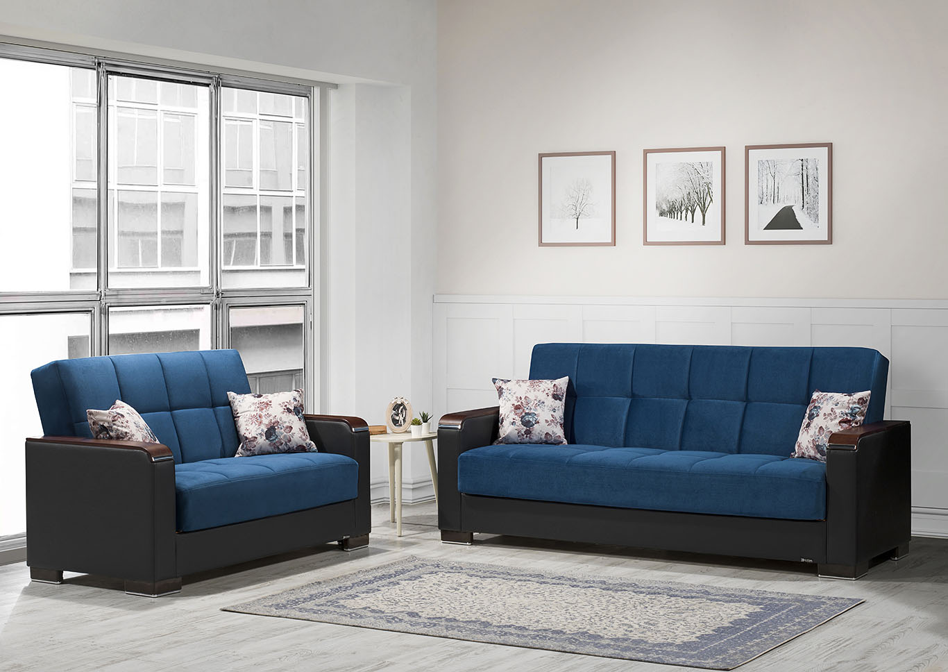 Armada X Emerald Blue Set of Sofabed & Loveseat,Ottomanson (Previously Casamode)