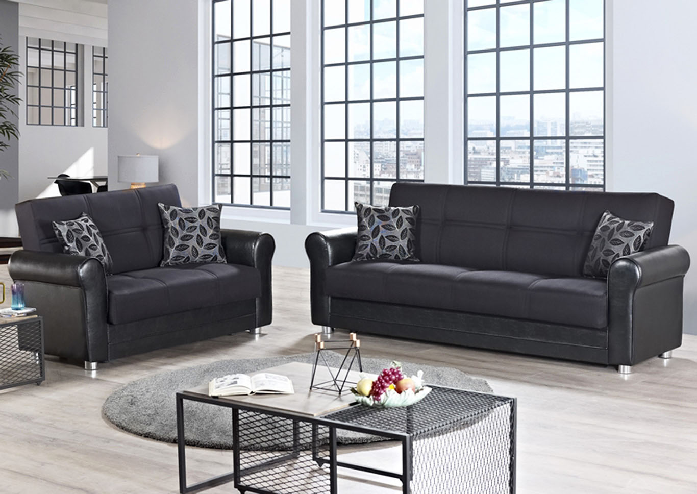 Casamode Avalon Plus Sofa Bed Zen Black Leatherette 