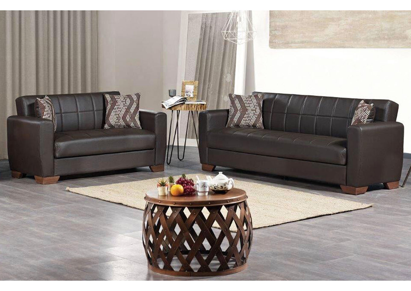 Barato Brown Set of Sofabed & Loveseat,Ottomanson (Previously Casamode)