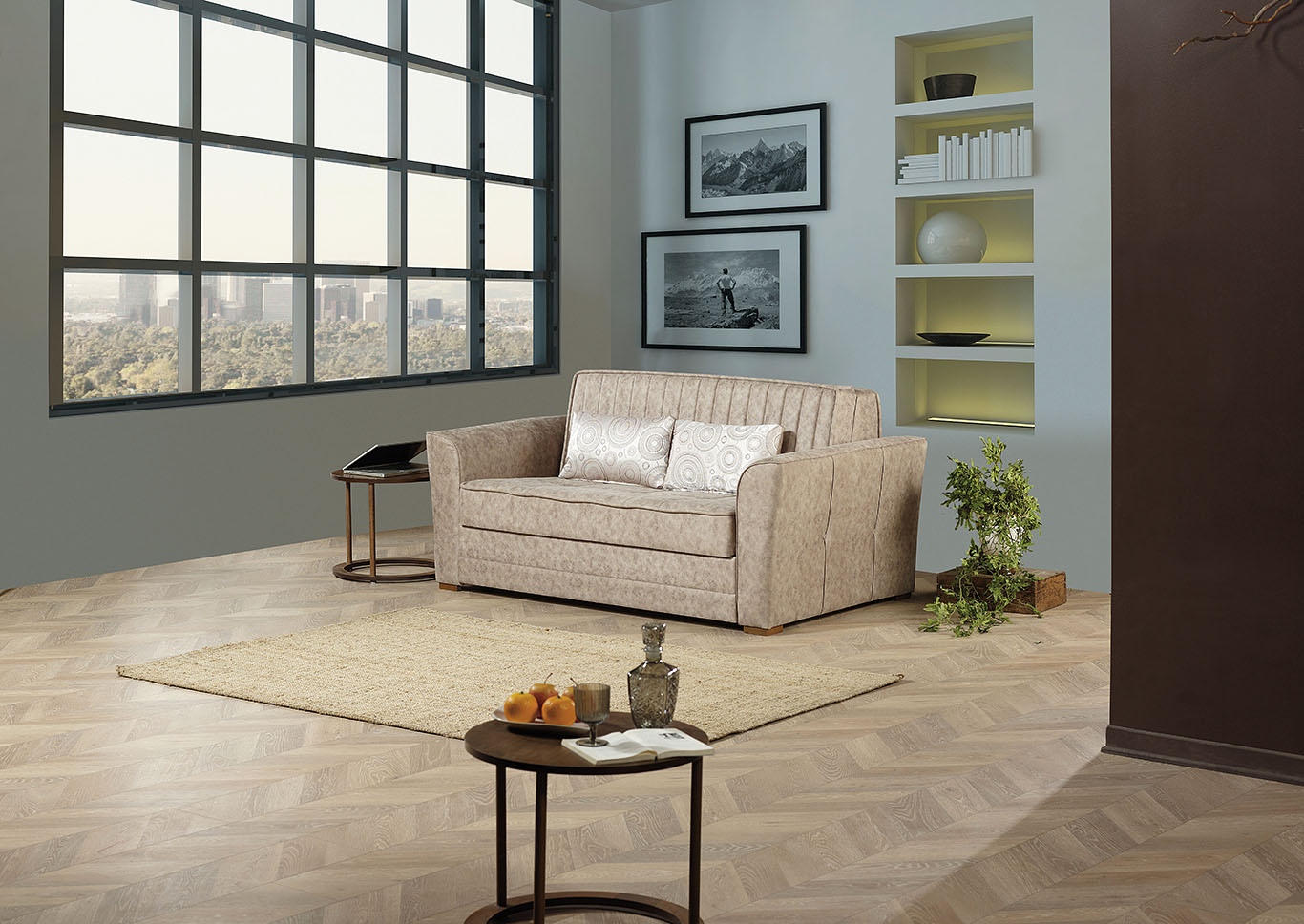 Cosmo Beige Loveseat,Ottomanson (Previously Casamode)