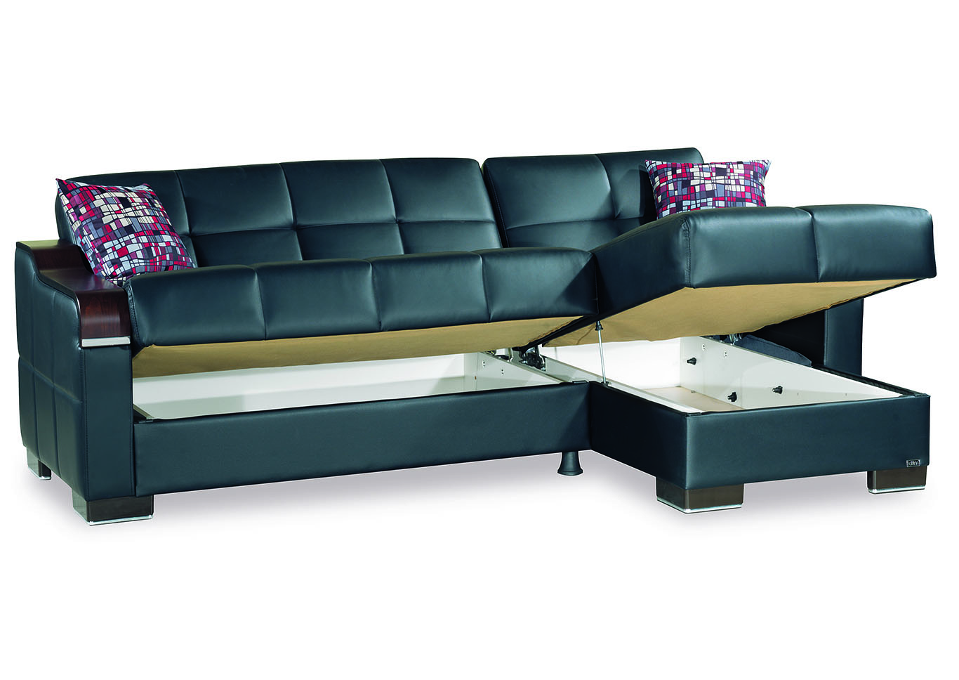 Down Town Black Sectional L+C,Ottomanson (Previously Casamode)