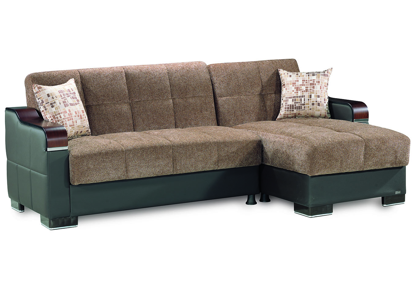 Down Town Brown Sectional L+C,Ottomanson (Previously Casamode)