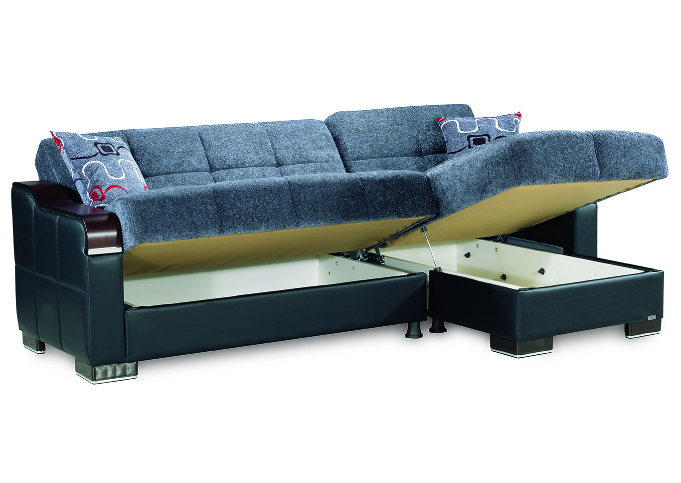 Down Town Grey Sectional L+C,Ottomanson (Previously Casamode)