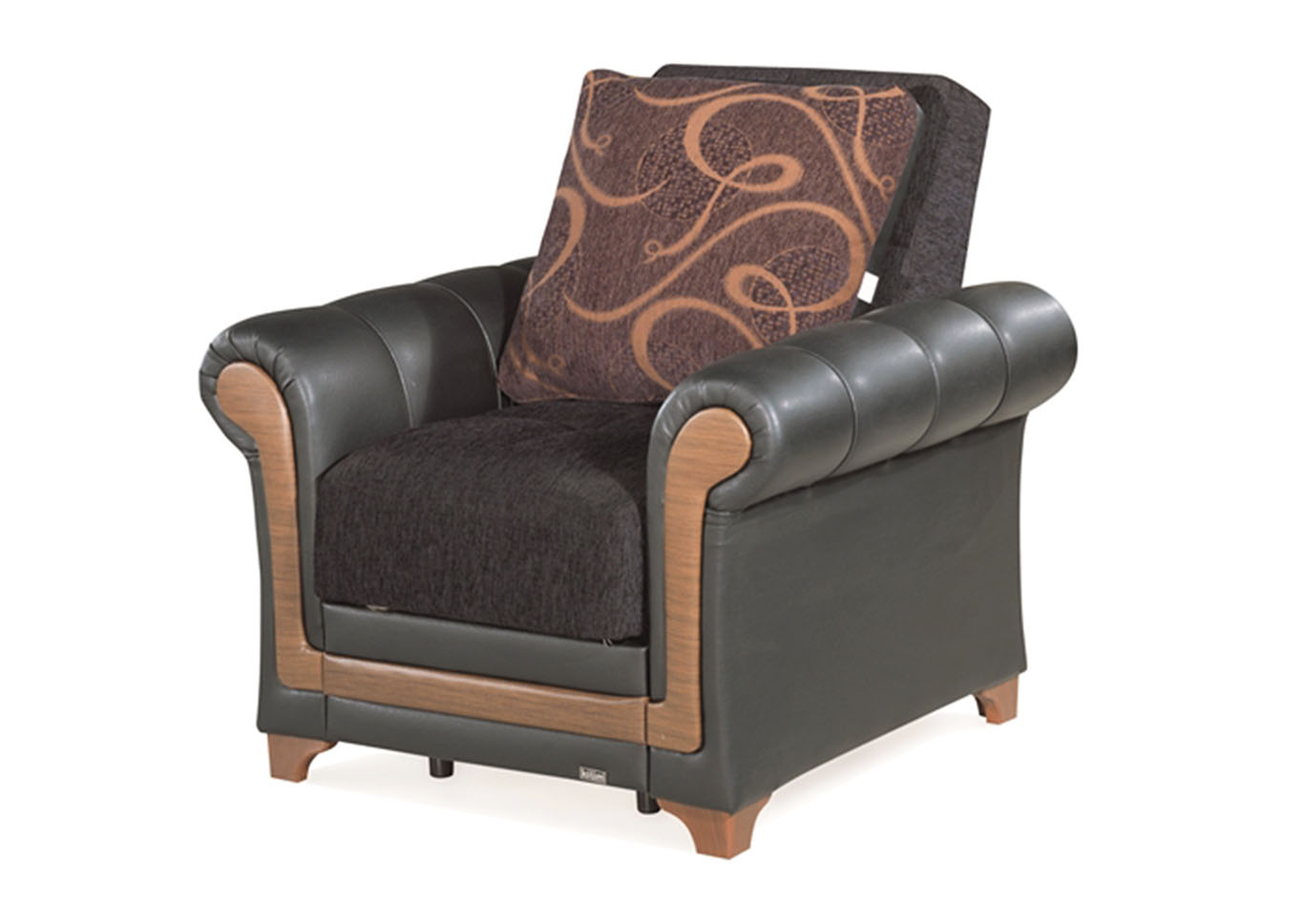 Dream Decor Black Chenille Chair,Ottomanson (Previously Casamode)