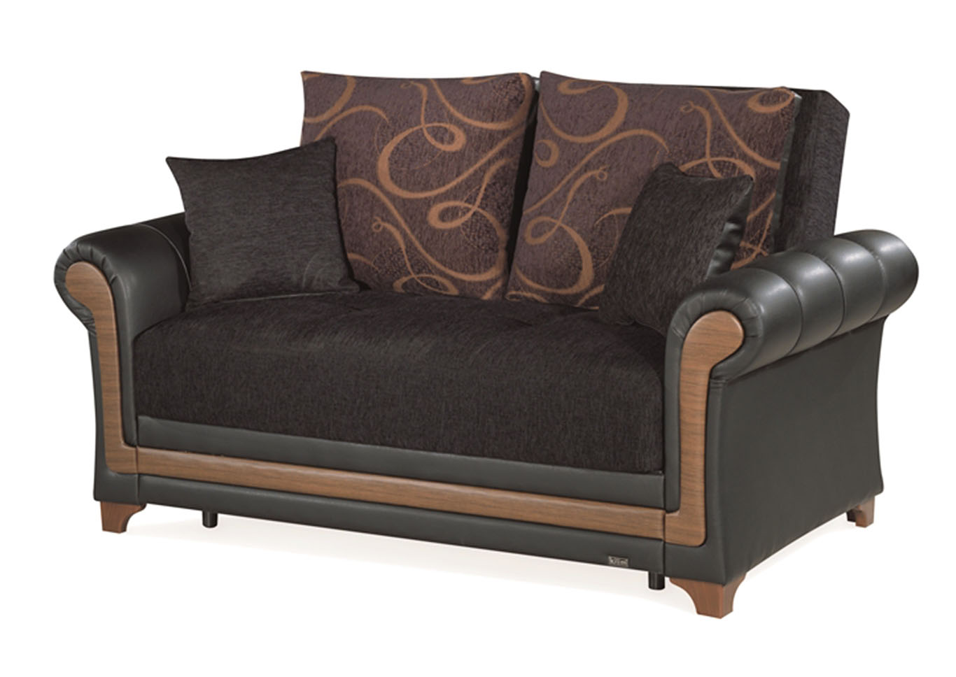 Dream Decor Black Chenille Love Seat,Ottomanson (Previously Casamode)