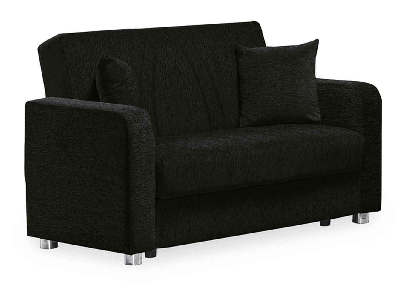 Elegance Black Chenille Love Seat,Ottomanson (Previously Casamode)