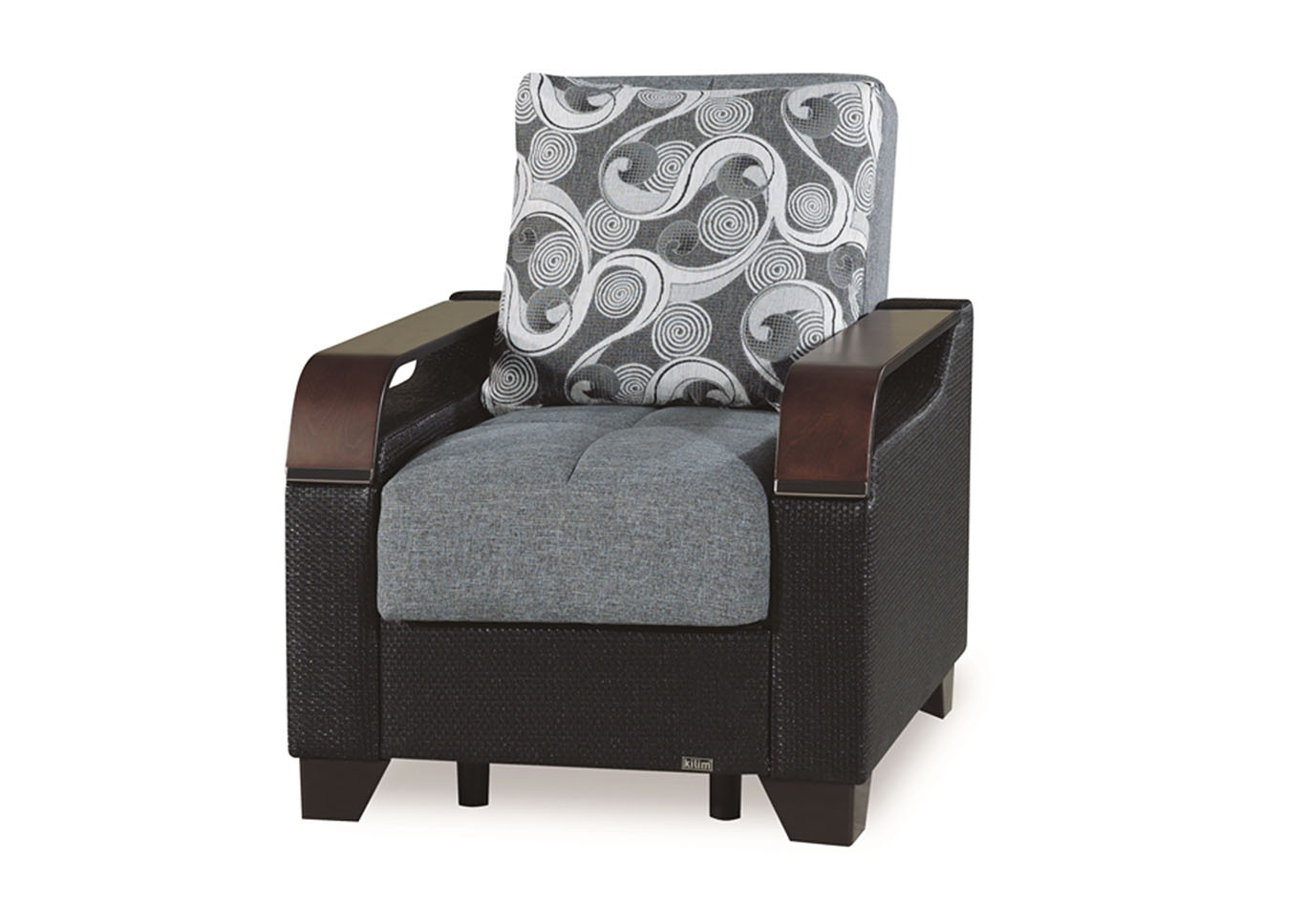 La Reina Moon Gray Chenille Arm Chair,Ottomanson (Previously Casamode)