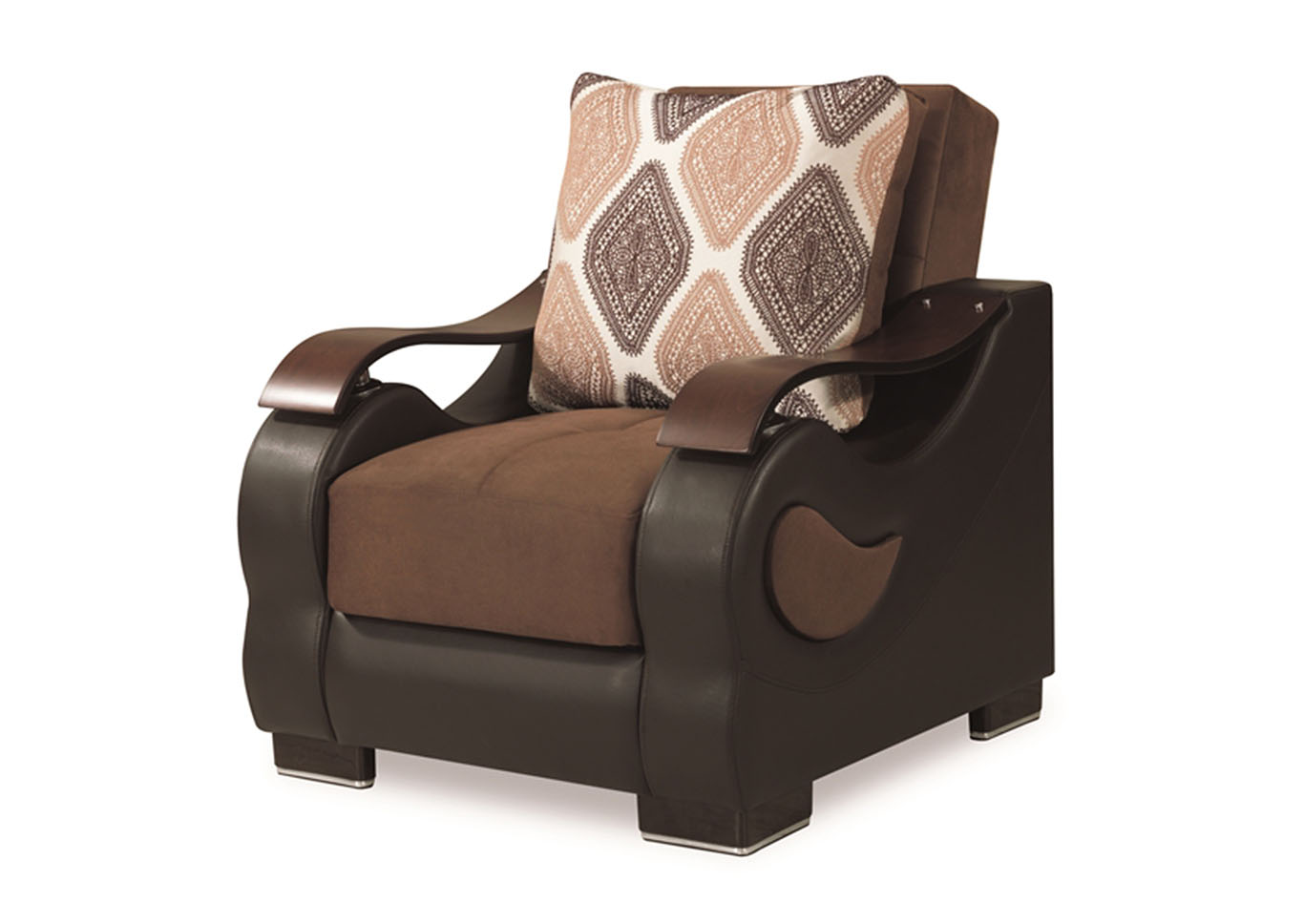 Metroplex Brown Microsuede Chair,Ottomanson (Previously Casamode)