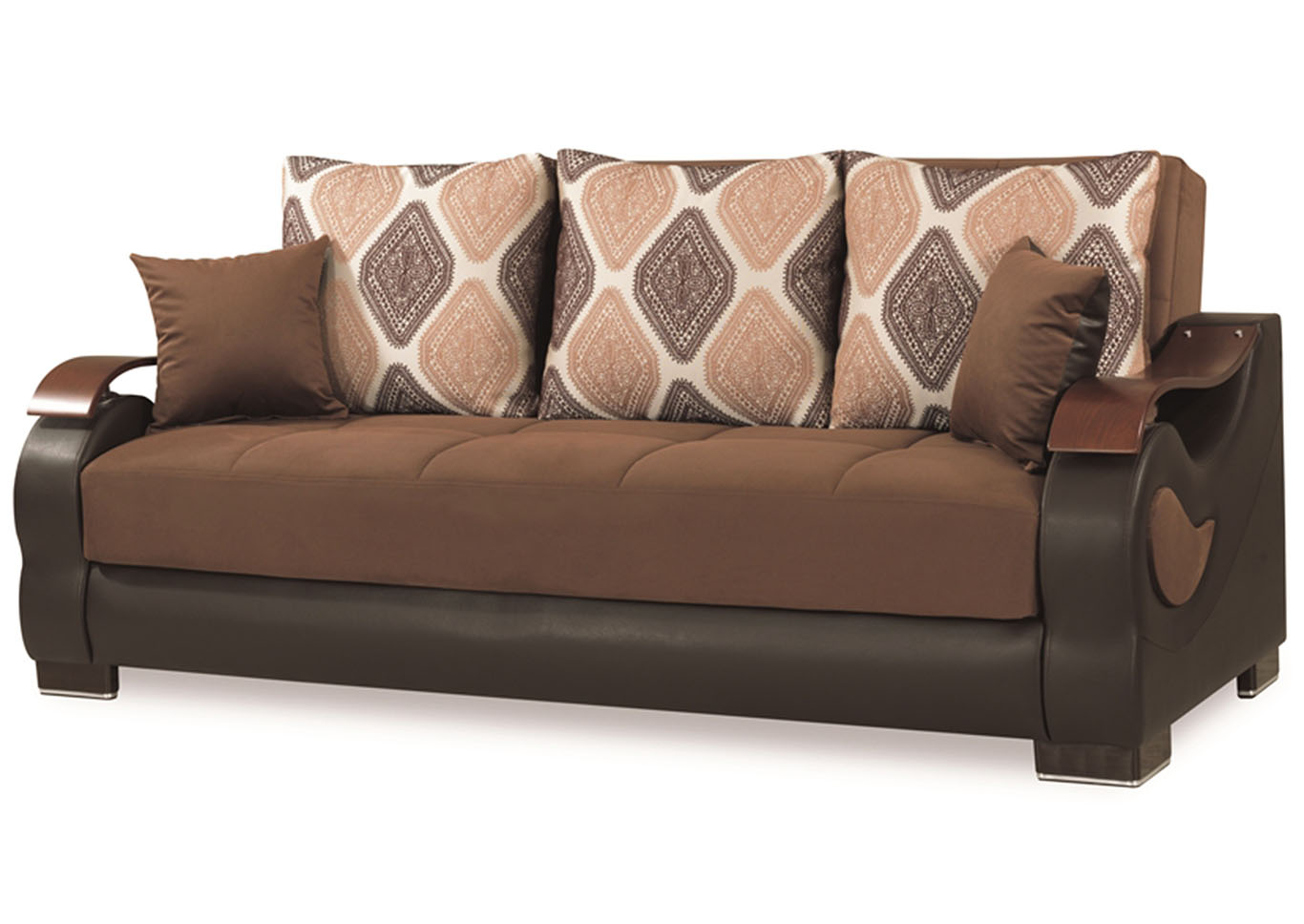 Metroplex Brown Microsuede Sofabed,Ottomanson (Previously Casamode)