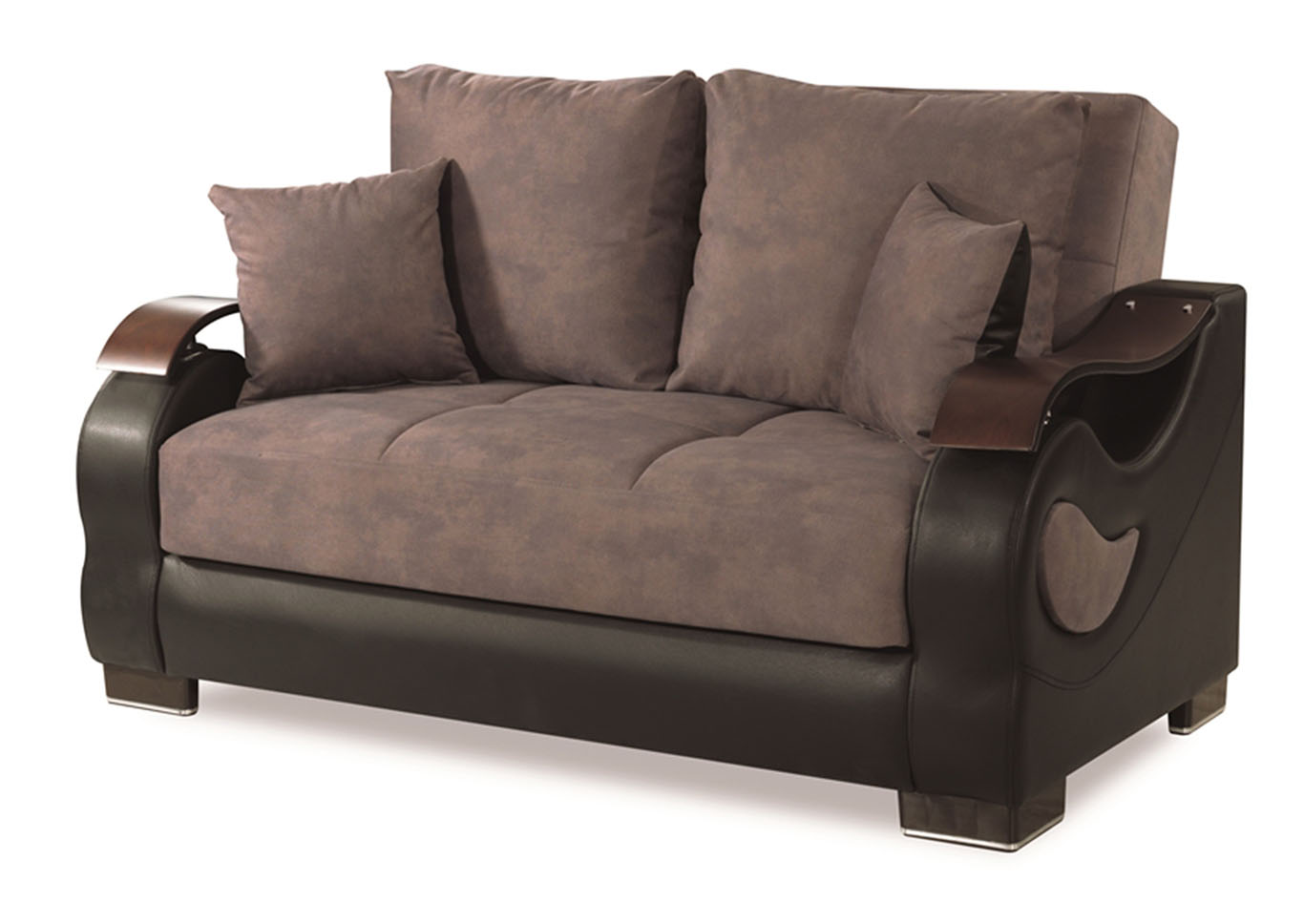 Metroplex Gray Microsuede Love Seat,Ottomanson (Previously Casamode)