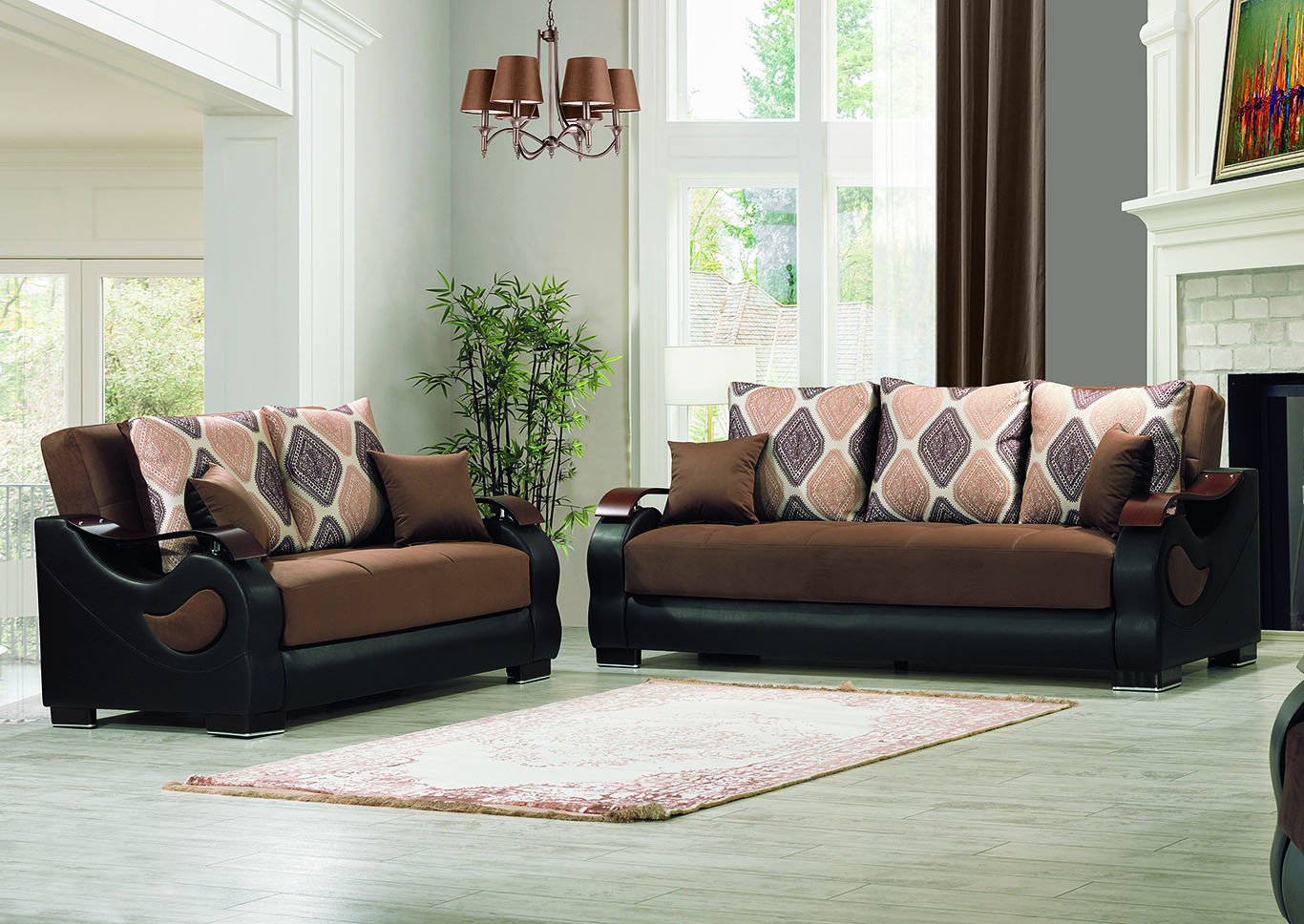 Metroplex Brown Loveseat,Ottomanson (Previously Casamode)