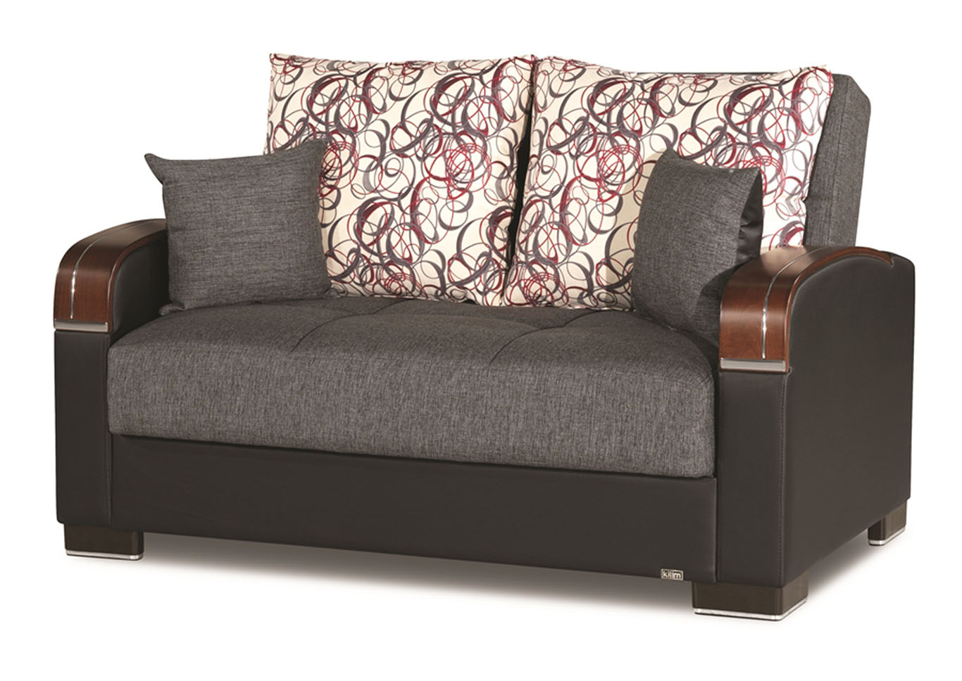 Mobimax Gray Polyester Love Seat,Ottomanson (Previously Casamode)