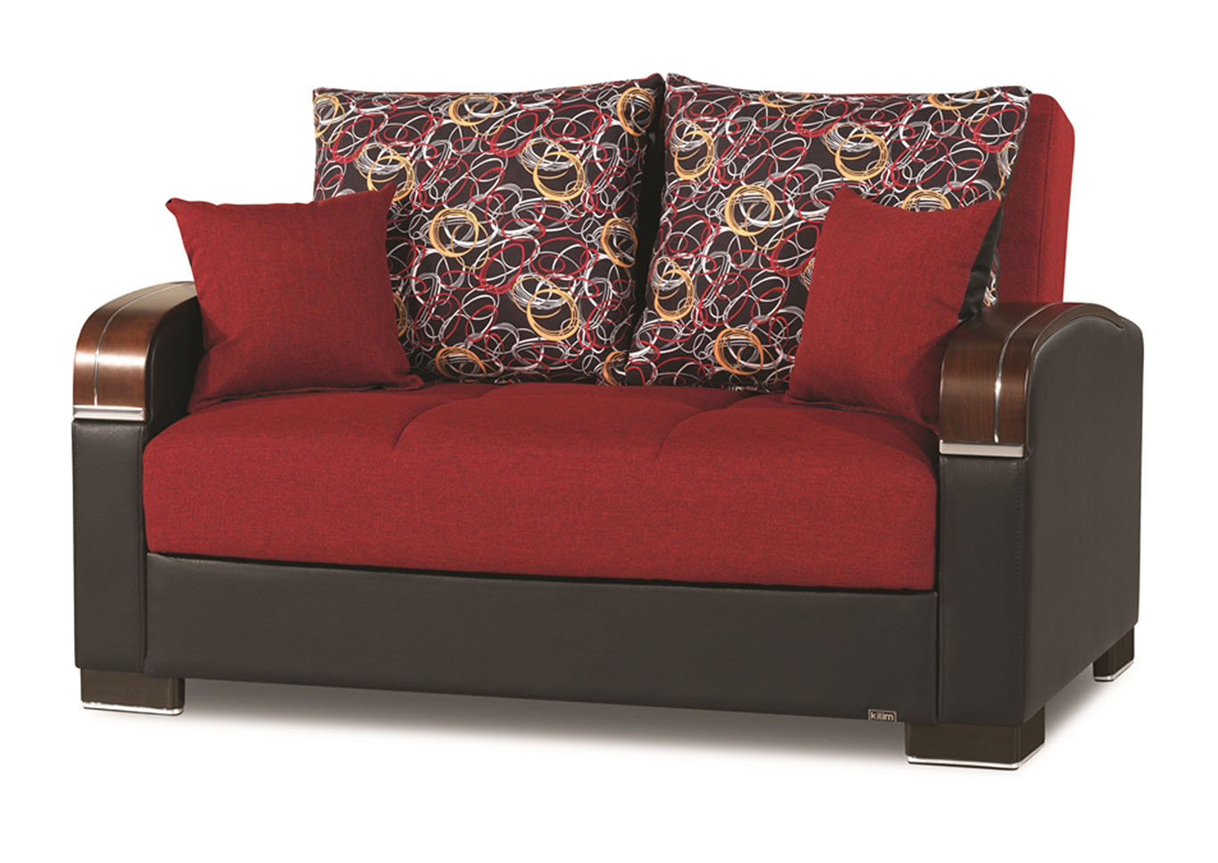 Mobimax Red Polyester Love Seat,Ottomanson (Previously Casamode)