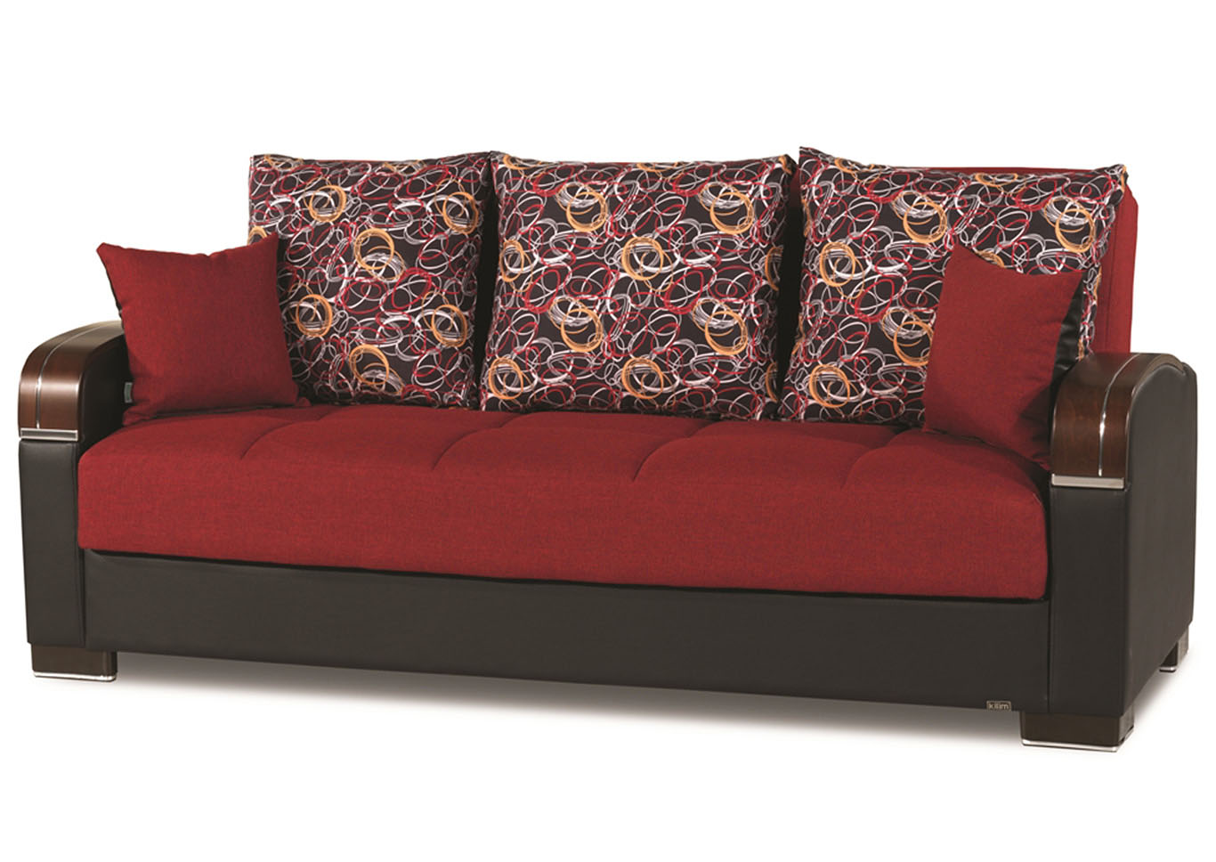 Mobimax Red Polyester Sofabed,Ottomanson (Previously Casamode)