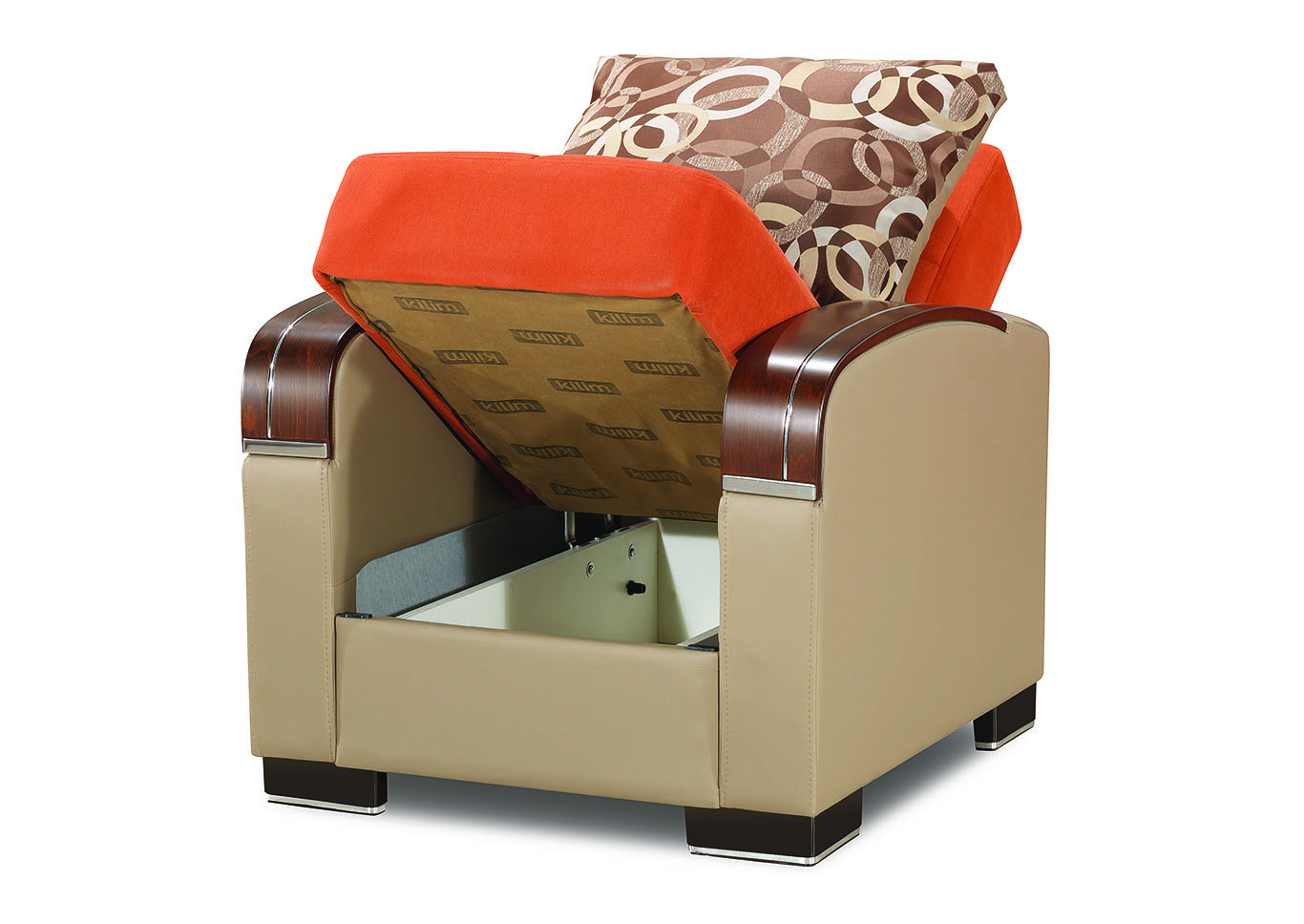 Mobimax Orange Arm Chair,Ottomanson (Previously Casamode)