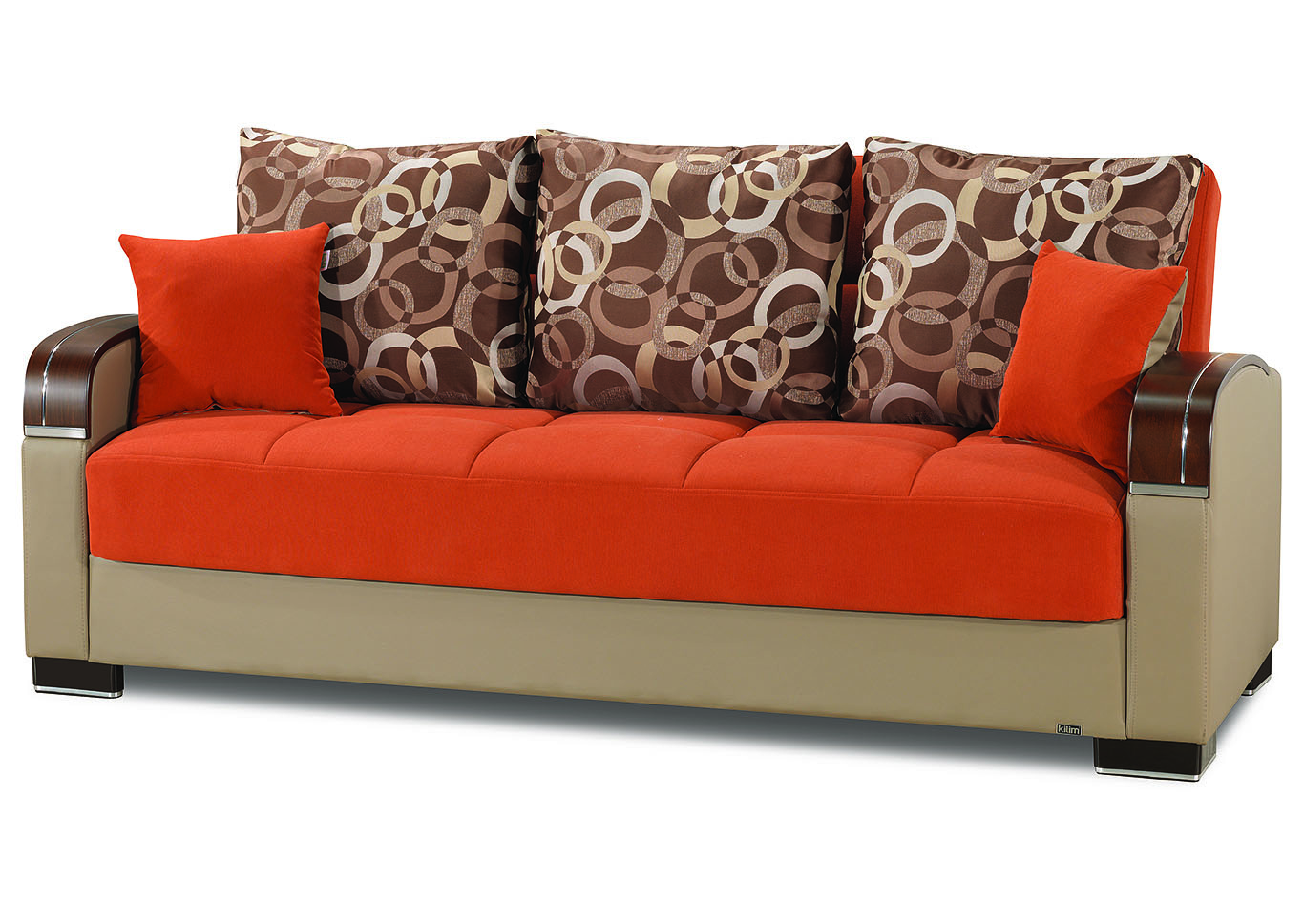 Mobimax Orange Sofabed,Ottomanson (Previously Casamode)