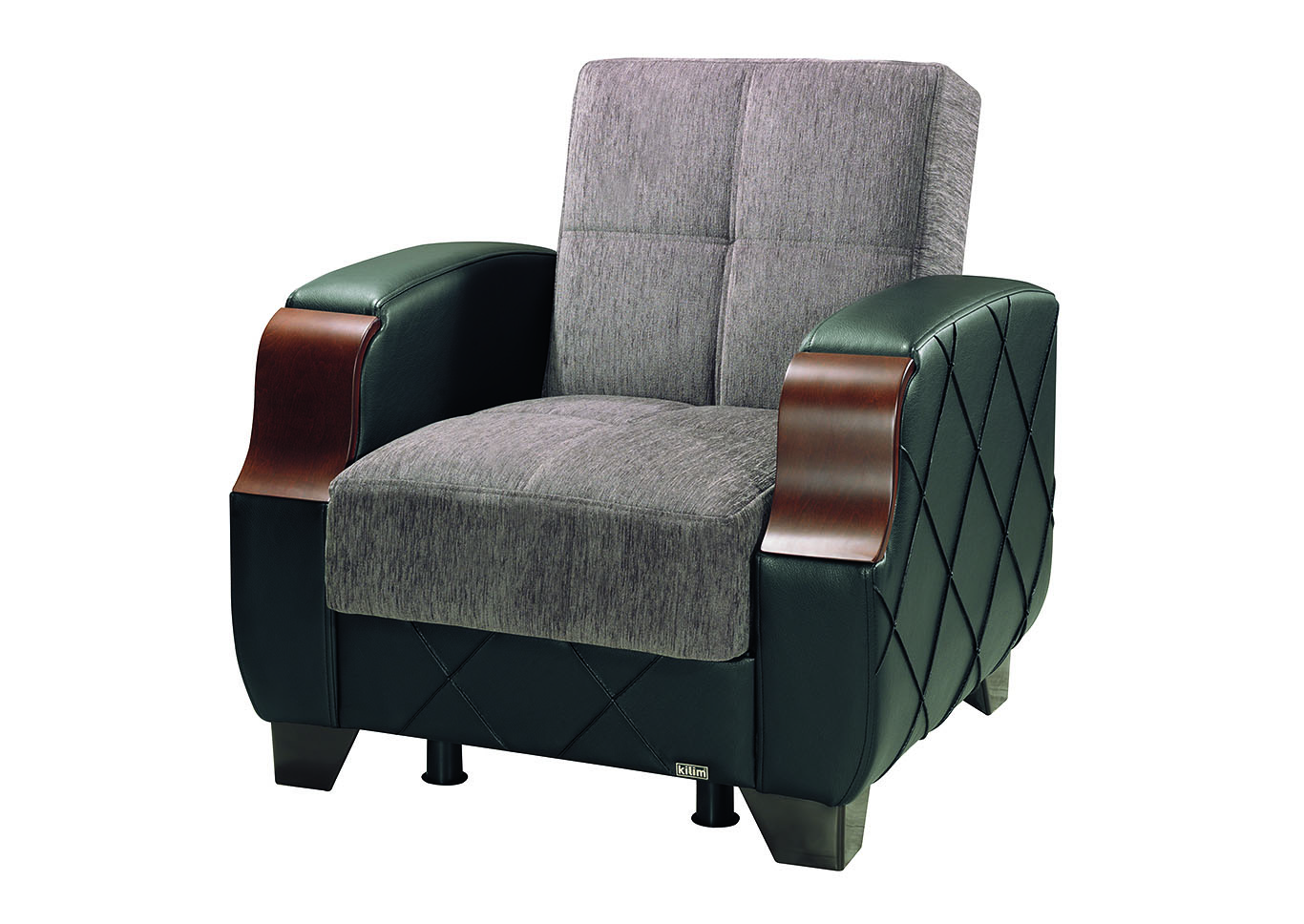 Molina Grey Arm Chair,Ottomanson (Previously Casamode)