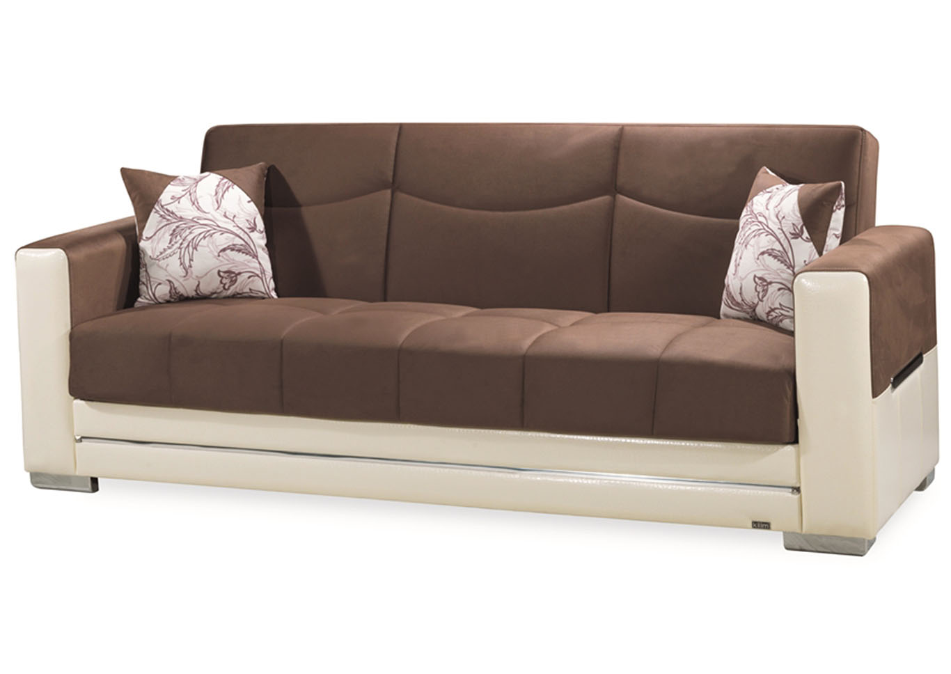 Monaco Brown/Cream Microsuede Sofabed,Ottomanson (Previously Casamode)