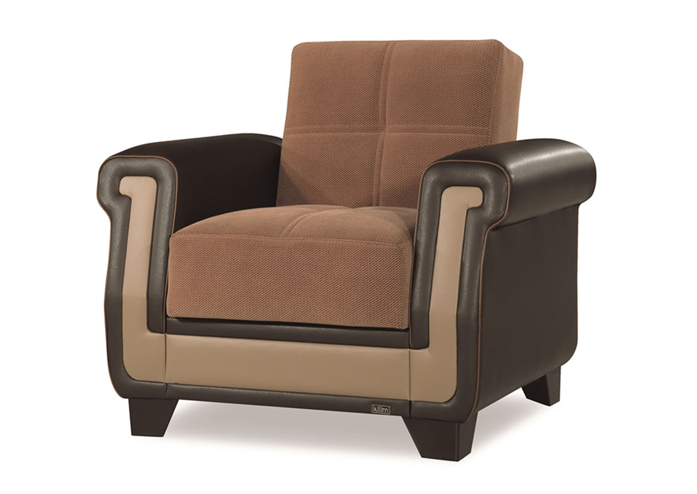 Proline Brown Microfiber Arm Chair,Ottomanson (Previously Casamode)