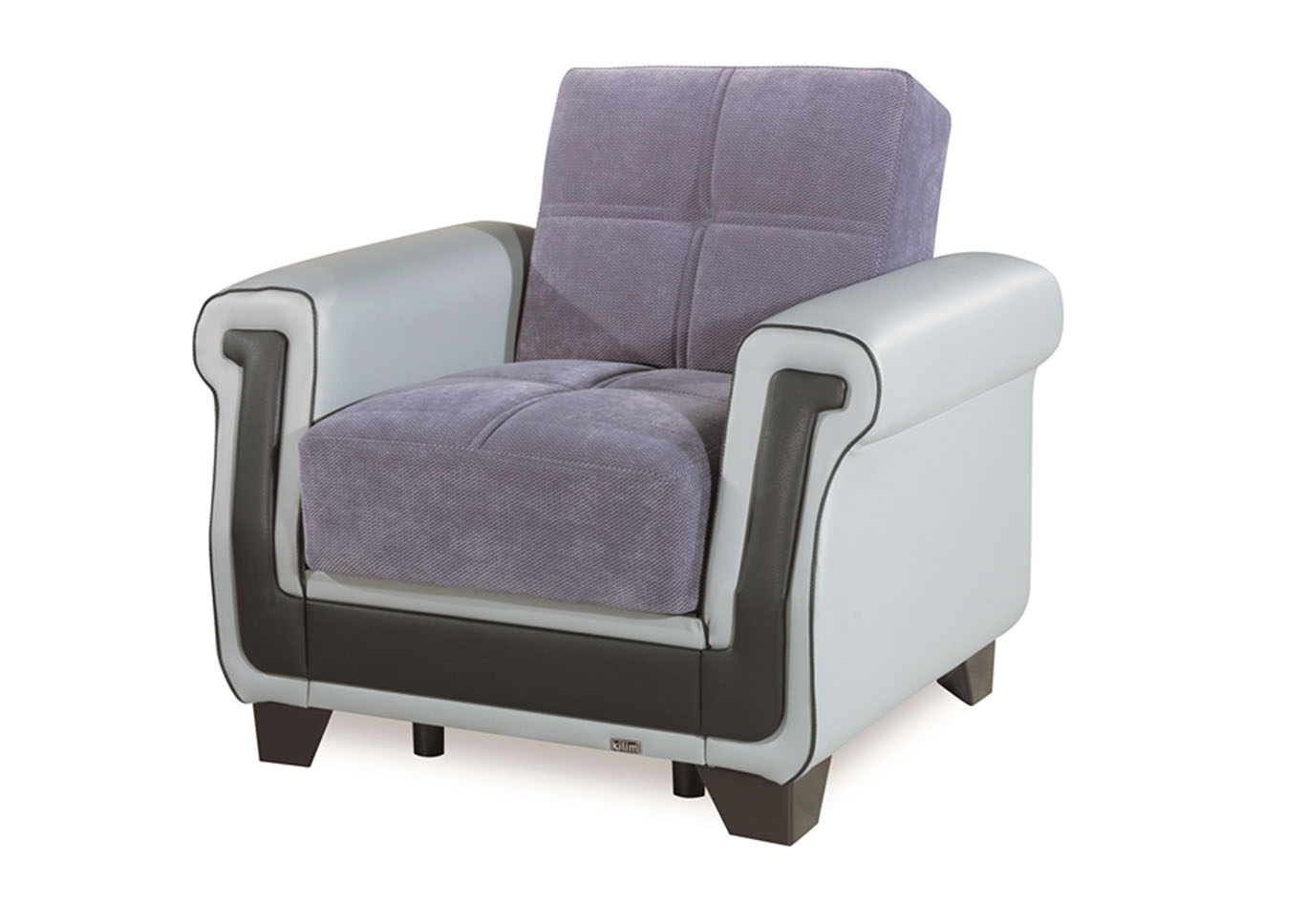 Proline Gray Microfiber Arm Chair,Ottomanson (Previously Casamode)