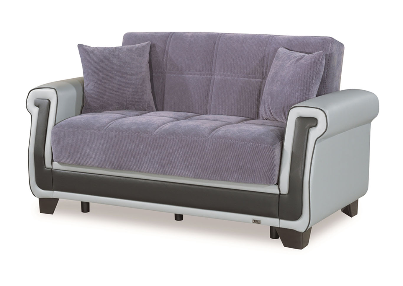 Proline Gray Microfiber Love Seat,Ottomanson (Previously Casamode)