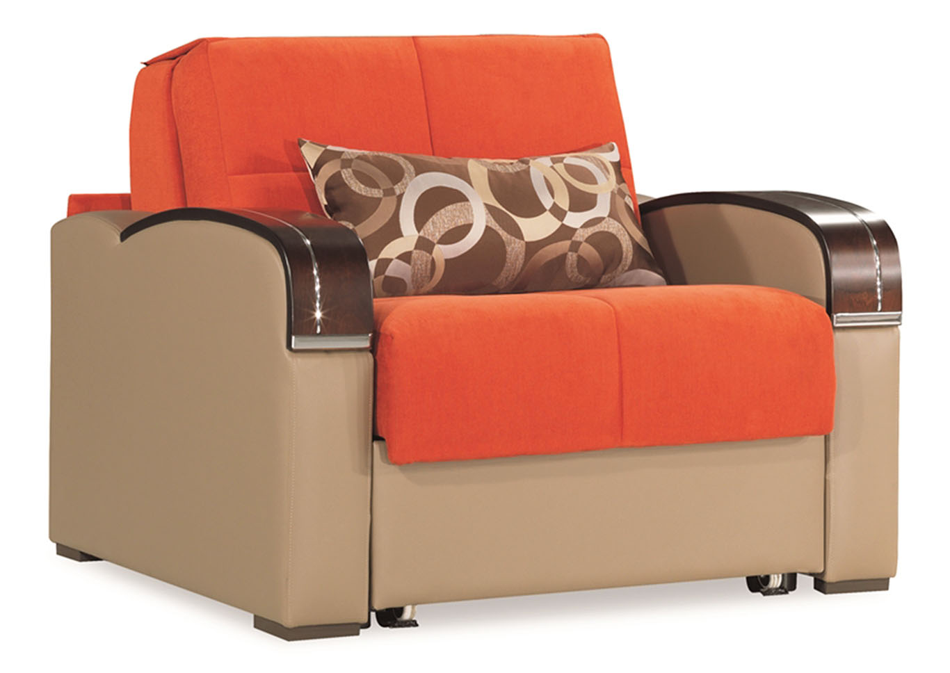 Sleep Plus Orange Chenille Chair Sleeper,Ottomanson (Previously Casamode)