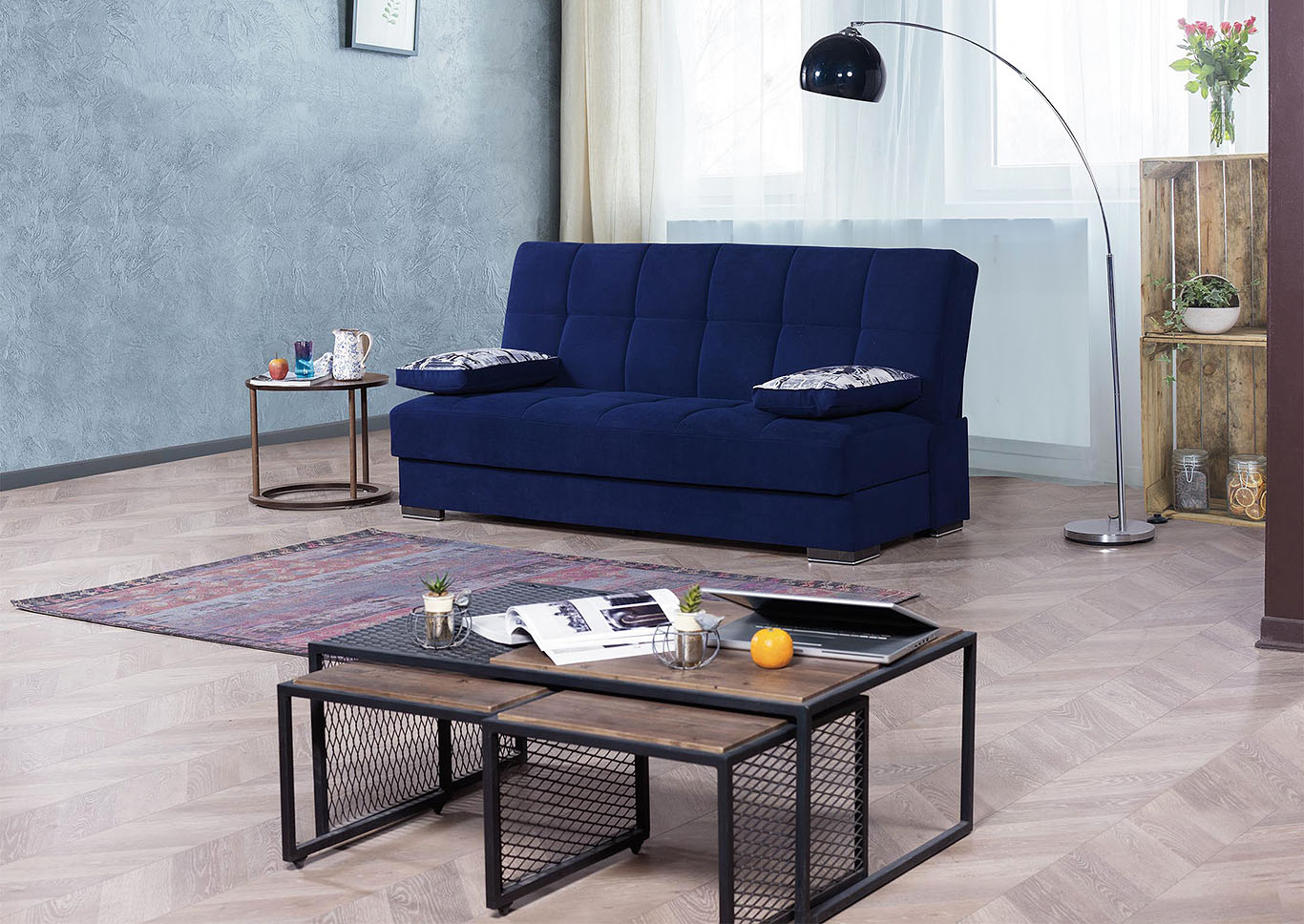 Soho Blue Sofabed,Ottomanson (Previously Casamode)