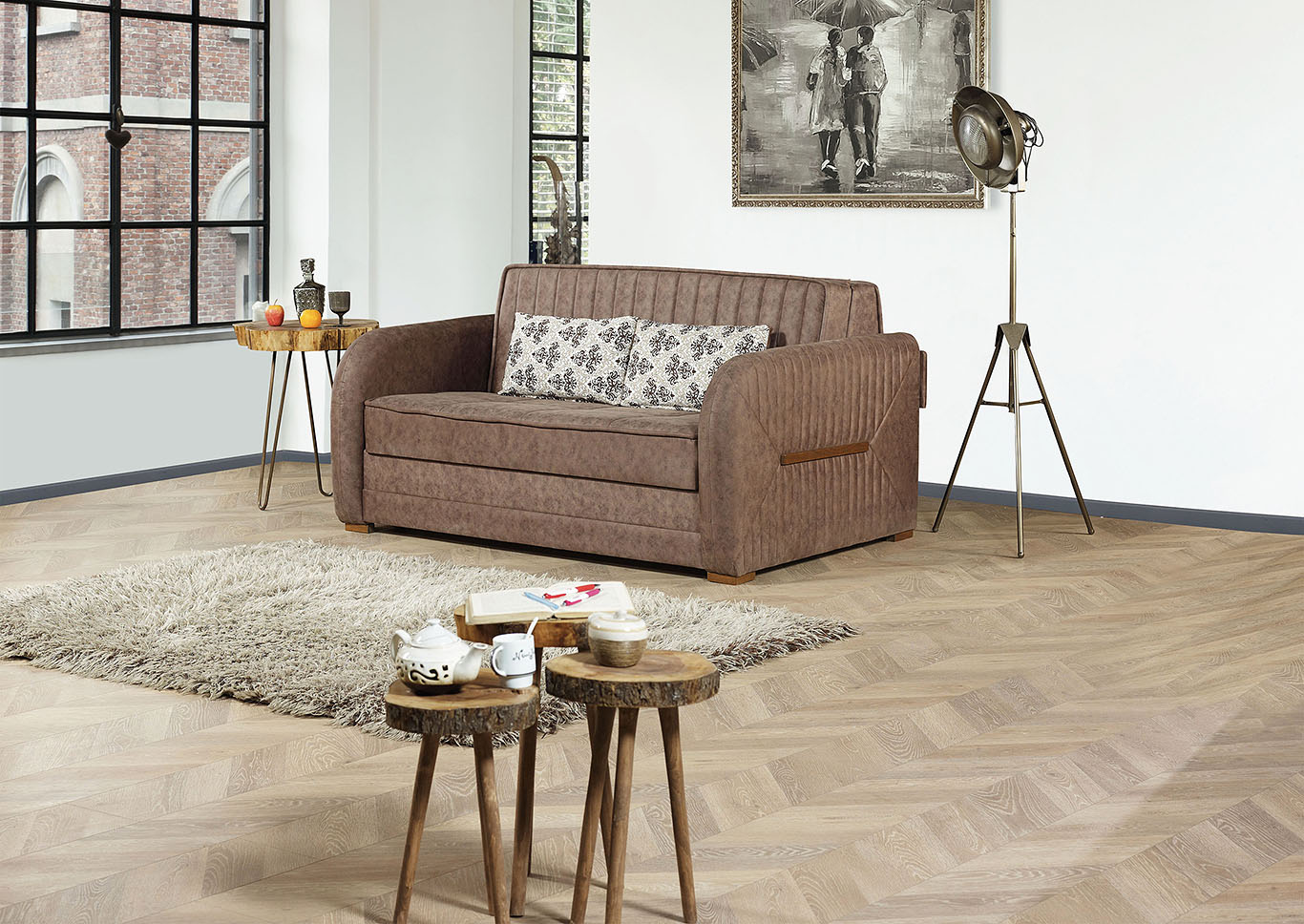 Speedy Brown Loveseat Sleeper,Ottomanson (Previously Casamode)