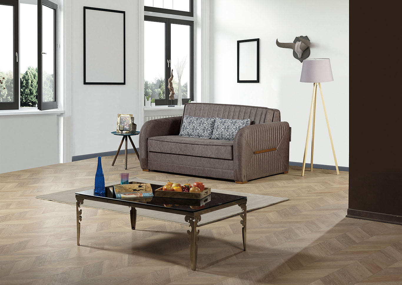 Speedy Grey Loveseat Sleeper,Ottomanson (Previously Casamode)