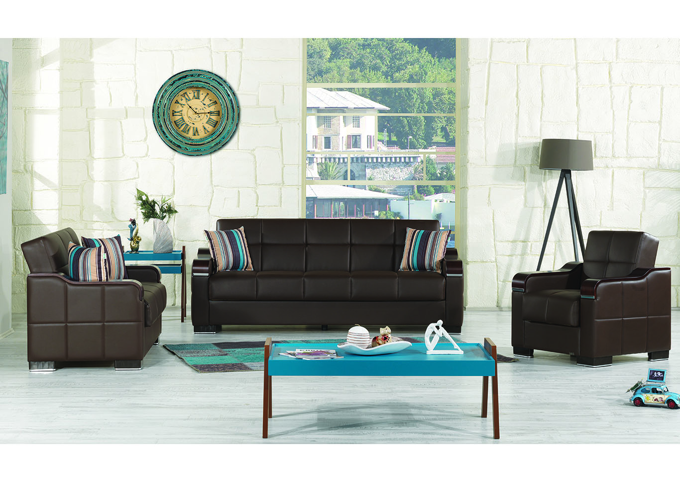 Uptown Brown Three-Piece Seating Set,Ottomanson (Previously Casamode)