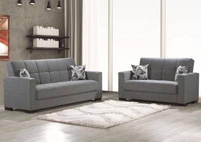 Image for Armada Gray #13 Chenille Polyester Sofa & Loveseat