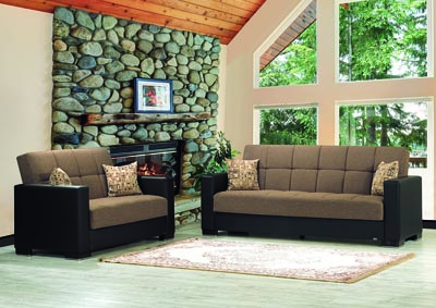 Image for Armada Brown Set of Sofabed & Loveseat