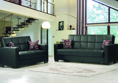 Image for Armada Black Set of Sofabed & Loveseat