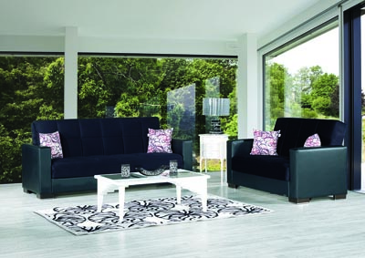 Image for Armada Black Set of Sofabed & Loveseat