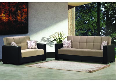 Image for Armada Light Brown Set of Sofabed & Loveseat