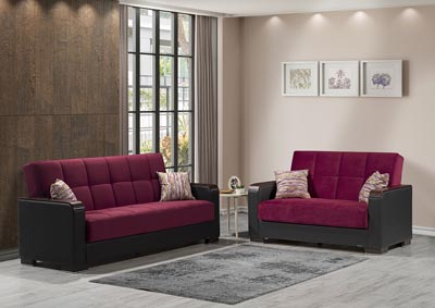 Image for Armada X Burgundy Set of Sofabed & Loveseat