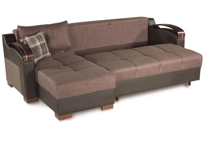 Image for Divan Deluxe Brown Chenille Sectional