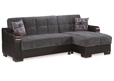 Image for Downtown Gray Chenille Sectional L+C