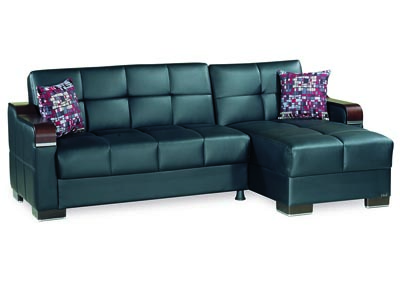 Image for Down Town Black Sectional L+C